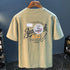 Summer high-end short sleevetmen's T-shirt 2024 new fashionable printed loose fashion versatile stretch top